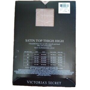 Victoria's Secret Satin Top Thigh High Size A Pantyhose Stockings Nude Invisible